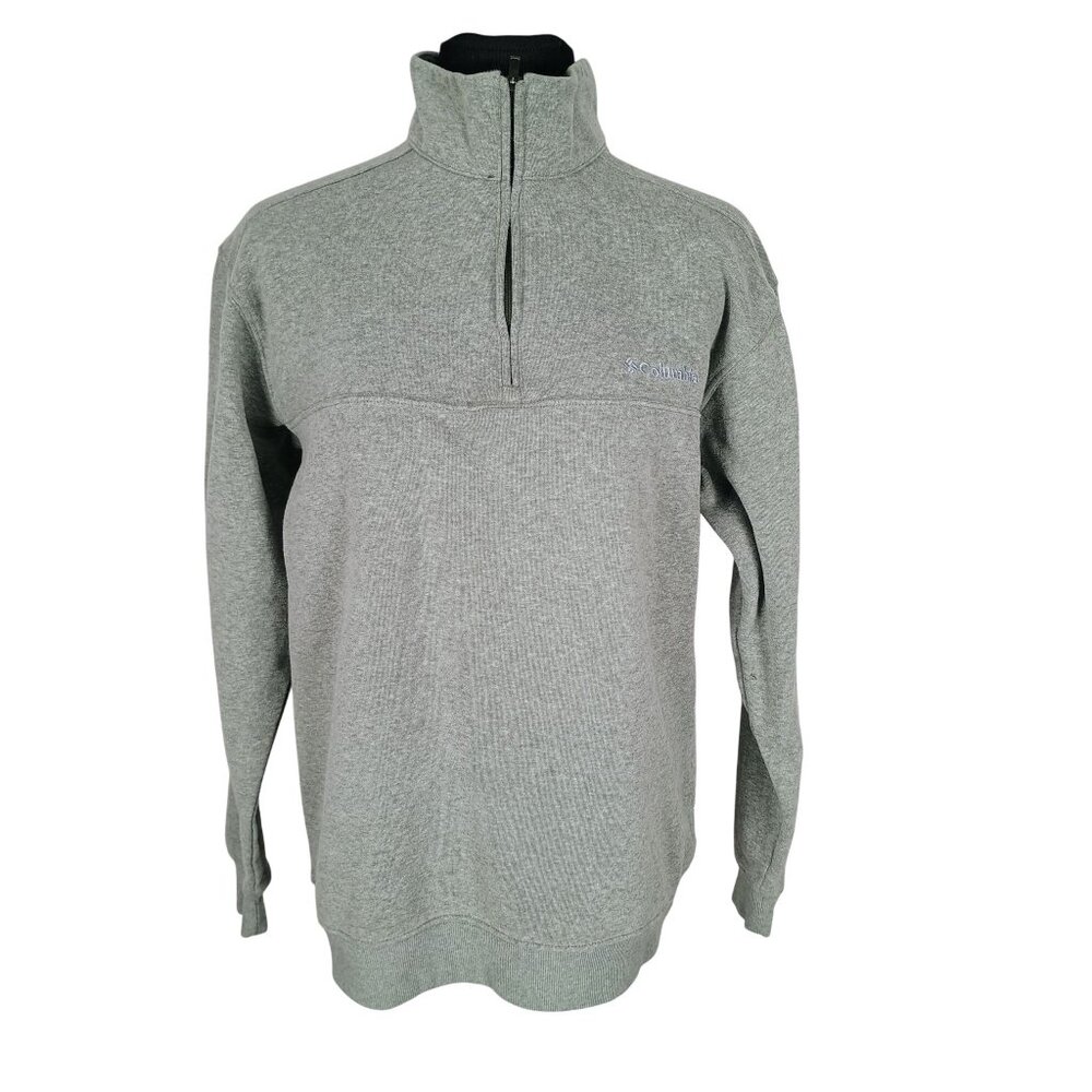 Columbia Sweatshirt Men's Medium Gray 3/4 Zip Fleece Pullover